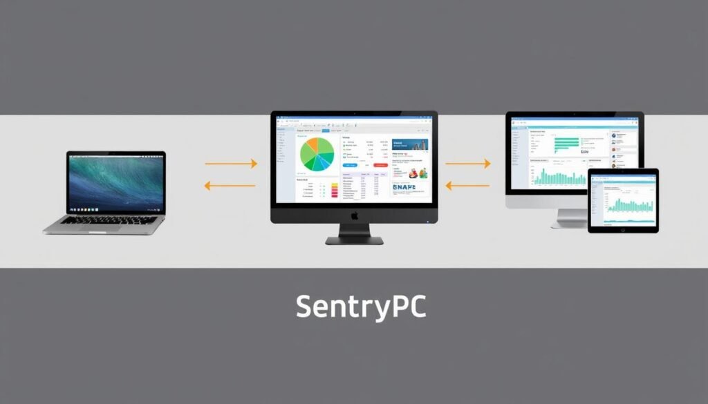 Multiple devices being monitored by SentryPC computer monitoring software Multiple devices being monitored by SentryPC computer monitoring software