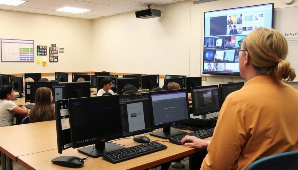 School computer lab using SentryPC computer monitoring software School computer lab using SentryPC computer monitoring software