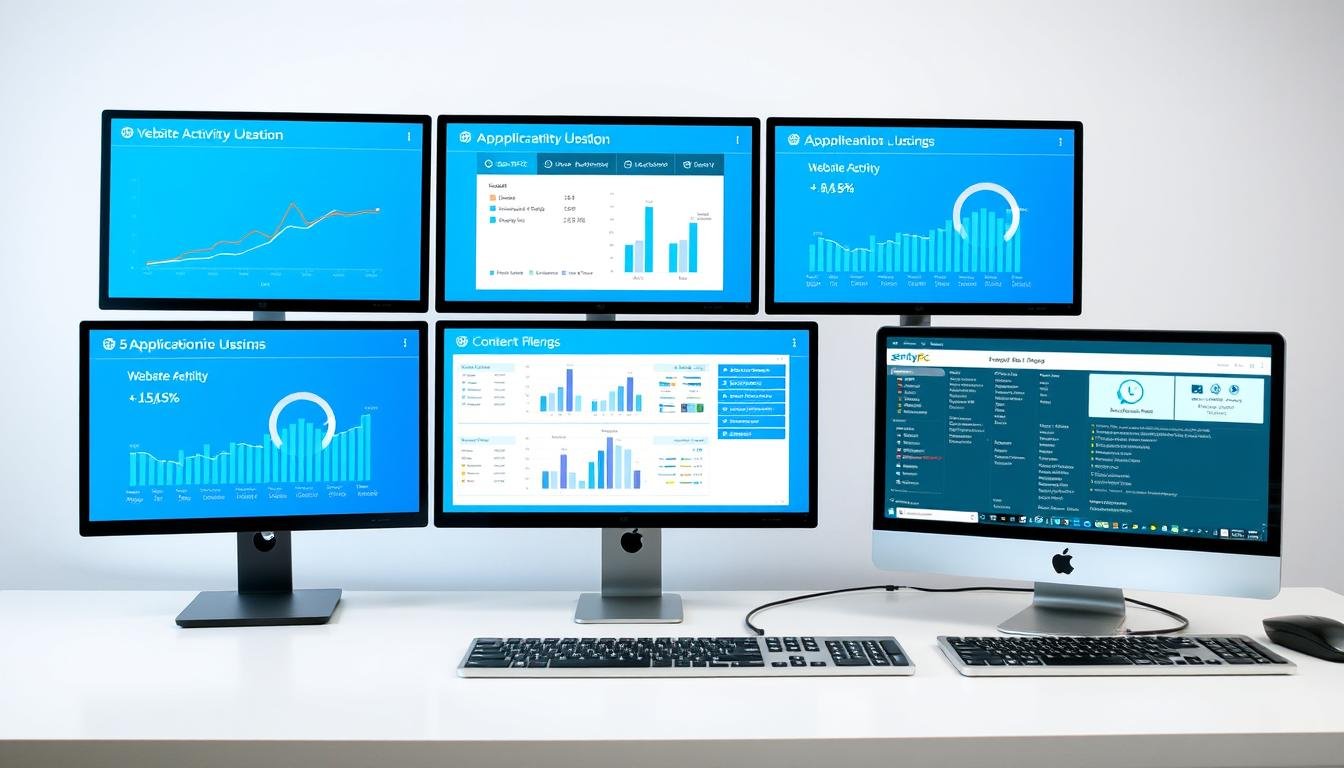 SentryPC computer monitoring software dashboard showing activity monitoring and website blocking features