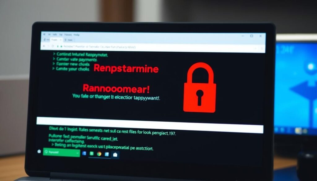 Computer-screen-showing-ransomware-attack-with-lock-symbol-and-payment-demand-1024x585 Cybersecurity for Non-Technical Users: A Practical Protection Guide