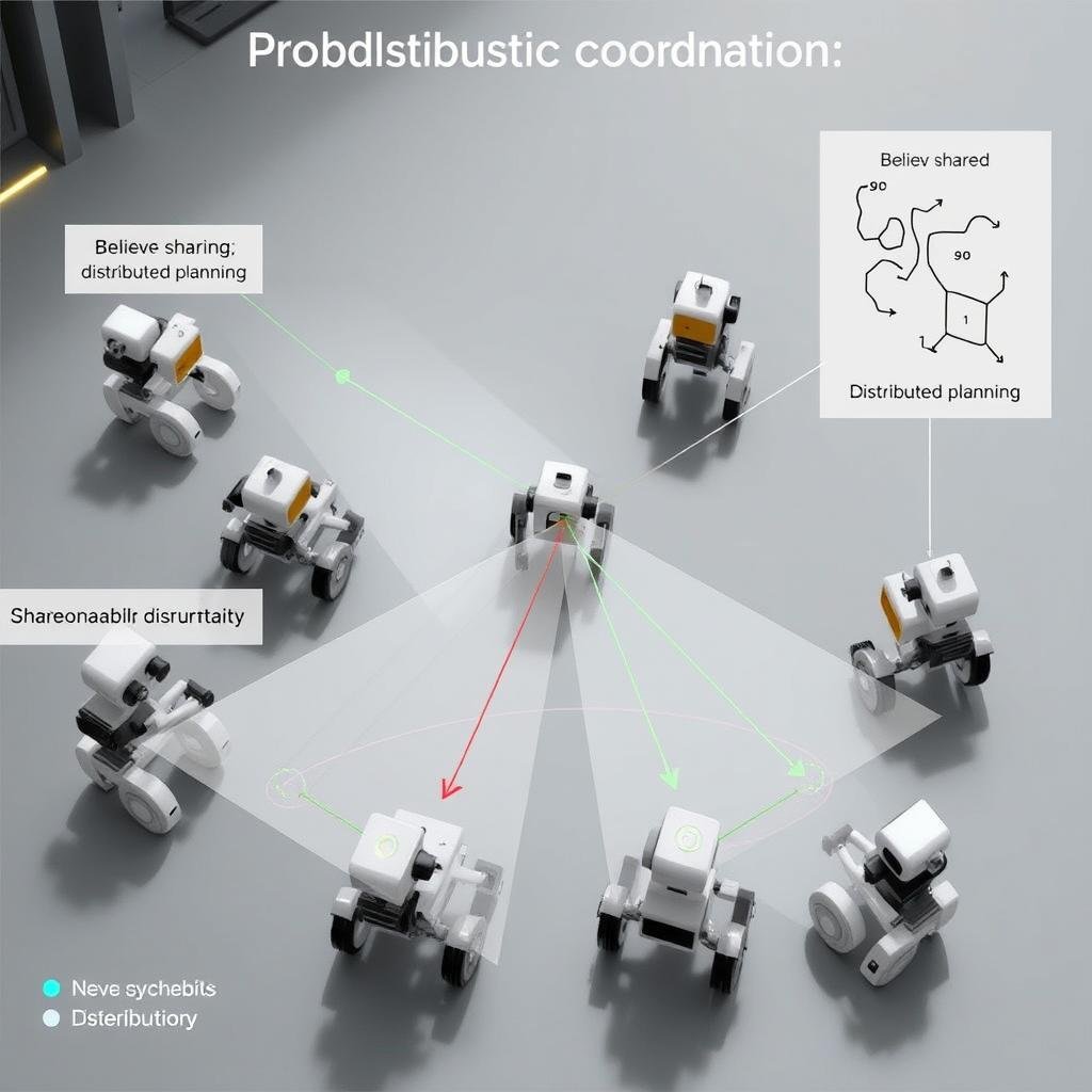 Multiple robots coordinating using probabilistic communication and planning Multiple robots coordinating using probabilistic communication and planning
