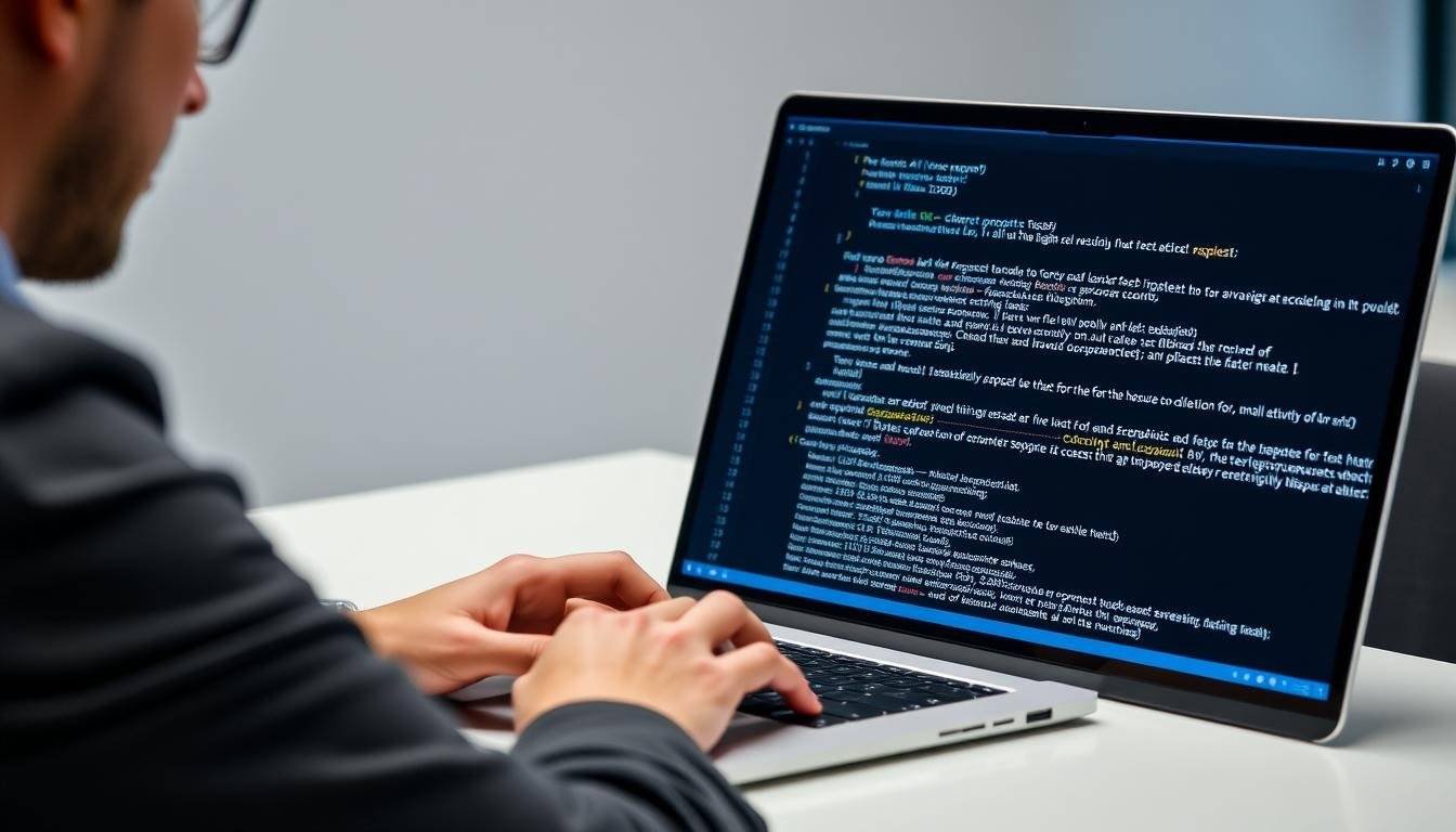 Person crafting effective AI prompts on a computer with visible results