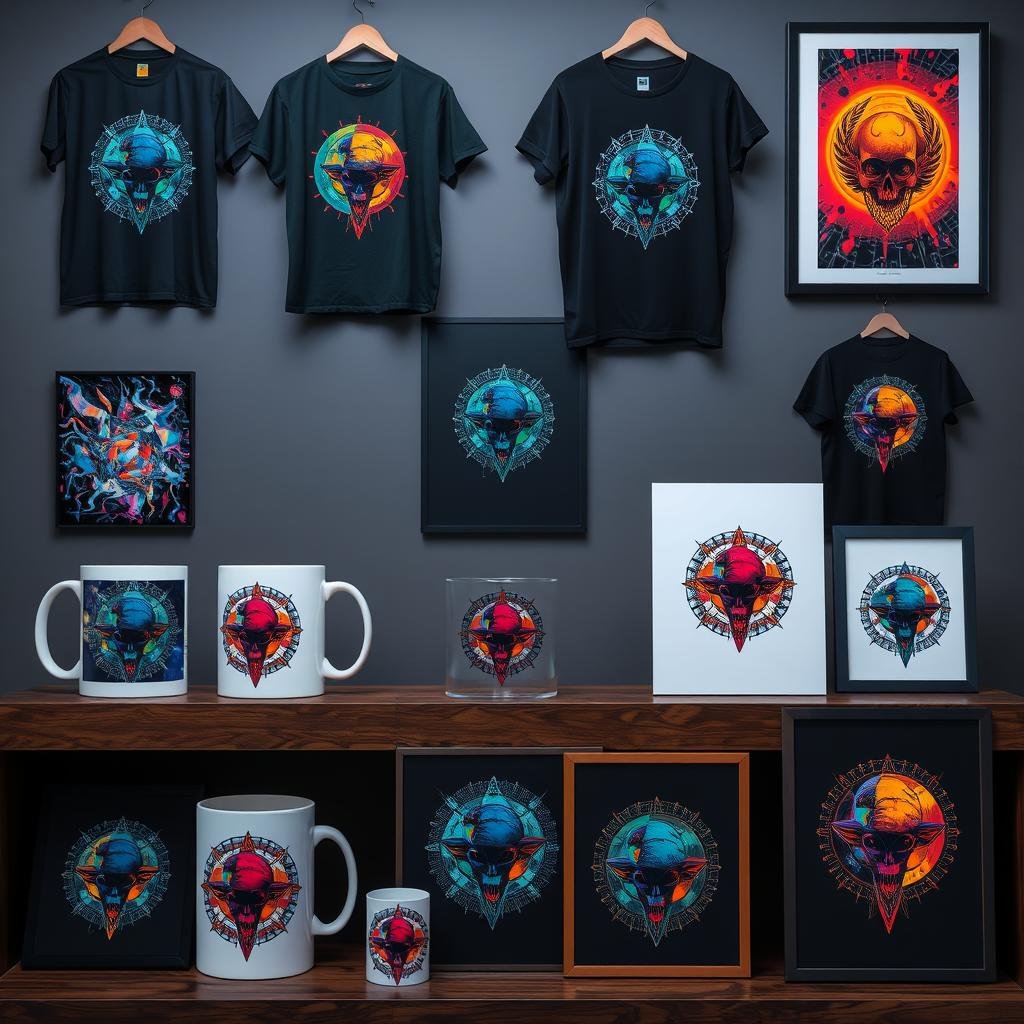 Print-on-demand-products-featuring-AI-generated-designs From Prompt to Profit with AI Design Tools Using ChatGPT and 3D Graphics