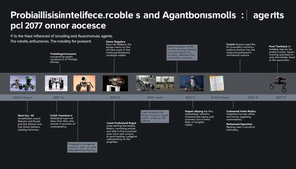 Timeline showing the influence of the Probabilistic Intelligent Robotics and Autonomous Agents series on robotics development Timeline showing the influence of the Probabilistic Intelligent Robotics and Autonomous Agents series on robotics development